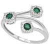 Anello Orchidea diamanti e tre smeraldi - Bliss - immagine 2