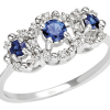 Anello Champagne diamanti e zaffiro blu - Bliss - immagine 2