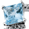 Anello in Oro Bianco con Diamanti e Acquamarina - Gemoro - immagine 2