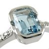Anello in Oro Bianco con Diamanti e Acquamarina - Gemoro - immagine 2