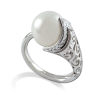Anello in Oro Bianco con Diamanti e Perla - Gemoro - immagine 3