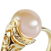 Anello in Oro Giallo con Diamanti e Perla - Gemoro - immagine 2