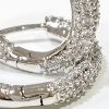 Orecchini cerchi in oro bianco pavè- Oreficeria Made in Italy - immagine 2