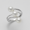 Anello oro bianco tre perle- Mikiko - immagine 3