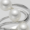 Anello oro bianco tre perle- Mikiko - immagine 2