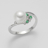 Anello oro bianco una perla- Mikiko - immagine 3