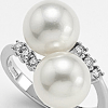Anello oro bianco due perle- Mikiko - immagine 2
