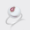 Anello perla e coccinella- Mikiko - immagine 3