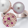 Anello argento due perle- Mikiko - immagine 2