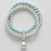 Bracciale di Perle Bianche/Turchese - Mikiko - immagine 3