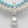 Bracciale di Perle Bianche/Turchese - Mikiko - immagine 2