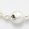 Bracciale di Perle Bianche con Zirconi Blu - Mikiko - immagine 2