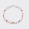 Bracciale di Perle Bianche con Corallo Rosa - Mikiko - immagine 3