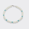 Bracciale di perle Bianche/turchese - Mikiko - immagine 3