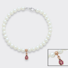 Bracciale di perle Bianche con Zirconi Rossi - Mikiko - immagine 3