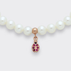 Bracciale di perle Bianche con Zirconi Rossi - Mikiko - immagine 2