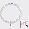 Bracciale con Perle Bianche e Zirconi Blu - Mikiko - immagine 3