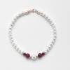 Bracciale con Perle Bianche/Agata Rubino - Mikiko - immagine 3