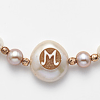 Bracciale con Perle Bicolor e lettera - Mikiko - immagine 2