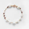 Bracciale con perle Bianche e Granato - Mikiko - immagine 3