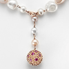 Bracciale con Perle Multicolor e Zirconi Rubino - Mikiko - immagine 2
