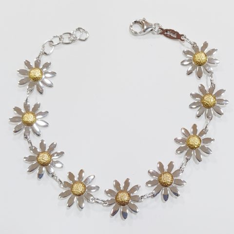 Bracciale con tutte margherite in oro- Aprile Gioielli