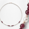 Collana perle e rubino- Mikiko - immagine 3