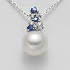 Collana una perla e zaffiri- Mikiko - immagine 2