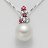 Collana una perla e rubini- Mikiko - immagine 2
