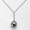 Collana una perla grigia- Mikiko - immagine 3