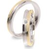 Fede in Oro Giallo e Bianco con Diamante - Unica - Aurora - immagine 2