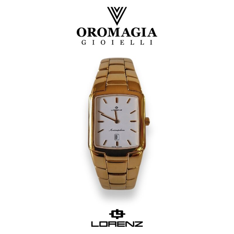 Orologio Lorenz Montenapoleone - Dorato - Solo Tempo al Quarzo Bianco- Lorenz rettangolare